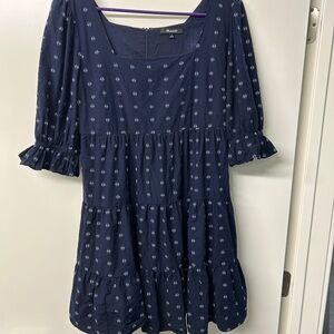 Madewell Navy Blue Tiered Dress – Size 4